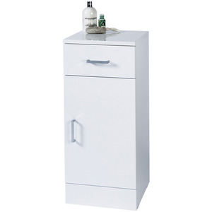 Arezzo Freestanding White Gloss Bathroom Cabinet - White