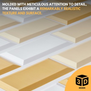 3D Wall Panels (96x48 cm) PVC Cladding Panel Subway Tile Pattern by NOVECRAFTO