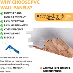 3D Wall Panels (96x48 cm) PVC Cladding Panel in Brick Effect by NOVECRAFTO