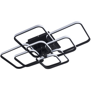 Square Black Frame Chandelier LED Ceiling Light - Black / 20cm / 215W by Livingandhome