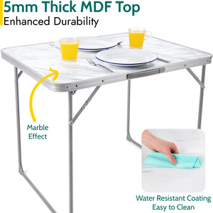 Marble Effect Folding Camping Table - Grey by Trail