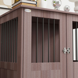 PawHut side Table with Bulit in Dog Crate - Purple / 75cm / 85cm by PawHut