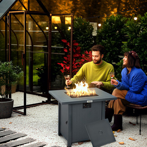 Outsunny Rattan-style 40,000 BTU Propane Gas Fire Pit Table with Cover by Outsunny