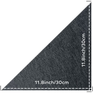 Set Of 24 Triangle Self Adhesive Acoustic Wall Panels Tiles - Black by Gr8 Home