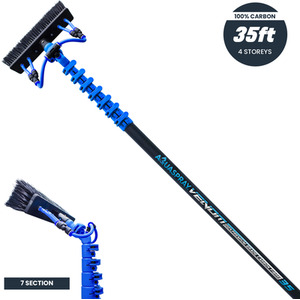 Aquaspray Venom Carbon Fibre Waterfed Window Cleaning Pole - Blue / 28ft by Kiam Products