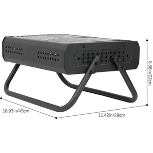 Portable Foldable Charcoal Grill - Black by Livingandhome