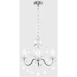 Varuna IP44 Glass Droplet Bathroom Chandelier Pendant Ceiling Light - Chrome by ValueLights