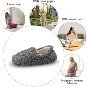 Thickened Curly Fur Warm Slippers by komore