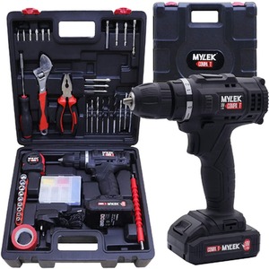 Mylek Cordless Drill Set 18V Electric Driver With 90 Piece Accessory and Case - Black by Mylek