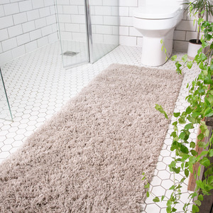 Super Soft Beige Shaggy Living Area Rug by The Rug House