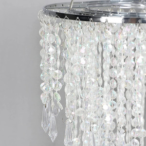 CGC LIZA Three Tier Large Chandelier Crystal and Chrome Ceiling Light Shade - Chrome by CGC Lighting