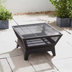 Outdoor Fireplace with Mesh Lid - Black by BillyOh