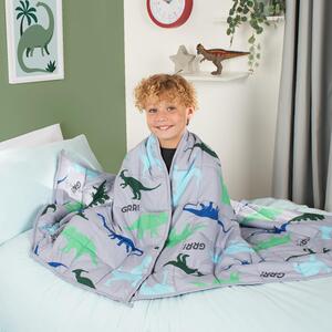 Dino Weighted Blanket Throw - Grey by OHS