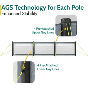 Inflatable Camping Windbreak - Grey / 3 Panel Windbreak by Trail
