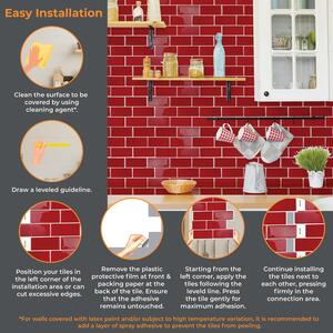 Glossy Retro 3D Backsplash Tile Stickers by WALPLUS