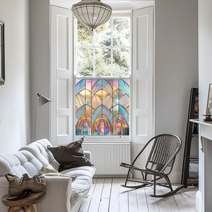 Syracuse Art Deco Stained Glass Privacy Window Film by Creative Printing Solutions