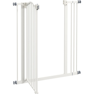 PawHut Adjustable Metal Pet Gate Safety Barrier - White / 74 - 80 cm / 94cm by PawHut