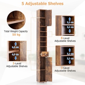 Freestanding Bathroom Cabinet - Brown by Costway