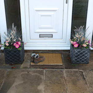 Tallis Boucle Coir Latex Backed Door Mat - Natural by JVL