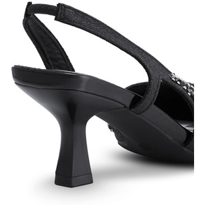 Heels Pointed Toe Slingback with Rhinestone Detail by Livingandhome