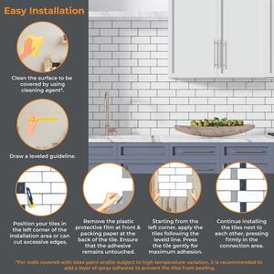 Glossy Retro 3D Backsplash Tile Stickers by WALPLUS