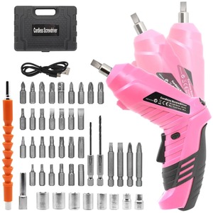 Portable Cordless Drill Set 46 Pieces - Pink
