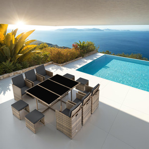 Malaga 641 Rattan Garden Furniture Set with Protective Cover by tectake