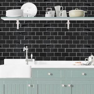 Glossy 3D Tile Stickers - Black / 60 by WALPLUS