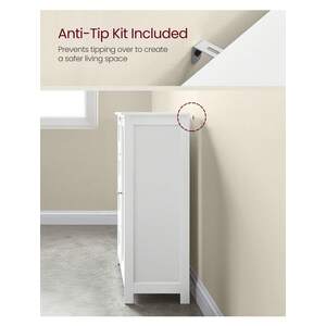 VASAGLE Bathroom Storage Cabinet with 4 Drawers - White by VASAGLE