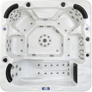 Palm Spas Palma Plus 6 Seater 1 Lounger Hot Tub Canadian Gecko 32 AMP - White by Palm spas