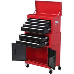 HOMCOM Portable Toolbox - Red by HOMCOM