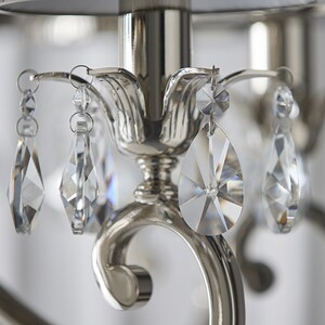 Oksana 3 Light Multi Arm Ceiling Pendant Chandelier Polished Nickel, E14