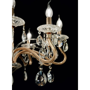 Negresco 8 Light Chandelier Gold Finish, E14 - Gold