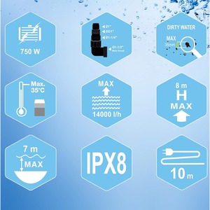 Submersible Water Pump With Float Switch - Blue / 5kg by Mylek