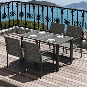 Outsunny 5 Pieces Rattan Garden Furniture Set - Grey by Outsunny