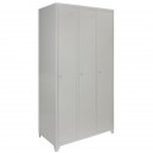 Metal Storage Lockers - Three Doors, Grey - Grey by Monstershop