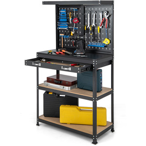 Workbench with Pegboard - Blue by Costway