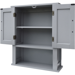 Wooden Bathroom Grey Medicine Cabinet - Grey by Teamson Home