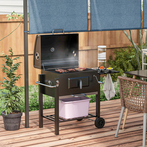 Outsunny Charcoal Grill7 Smoker BBQ Trolley by Outsunny