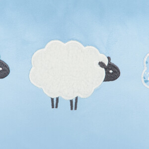 Sheep Applique Cushion - Blue by Divante