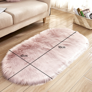 Livingandhome Pink Oval Shaggy Area Rug - Pink / 90cm by Livingandhome