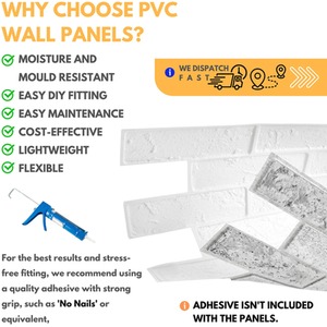 3D Wall Panels (96x48 cm) PVC Cladding Panel Wild Stone Effect by NOVECRAFTO