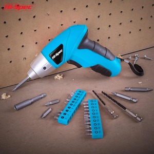 27 Piece 3.6V Electric Power Screwdriver and Bit Set - Blue by Hi-Spec