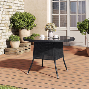 Rattan Dressing Garden Coffee Table - Black / 20.1kg by Livingandhome