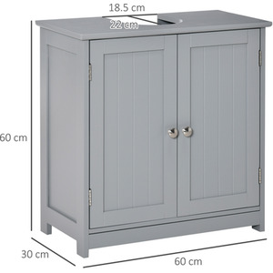 kleankin 60x60cm Under-Sink Storage Cabinet - Grey / 7.5kg by kleankin