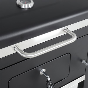 Mobile BBQ Cooker with Side Shelves - Black by Kidkid