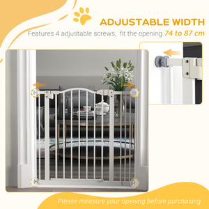 PawHut Adjustable Metal Pet Gate Safety Barrier by PawHut
