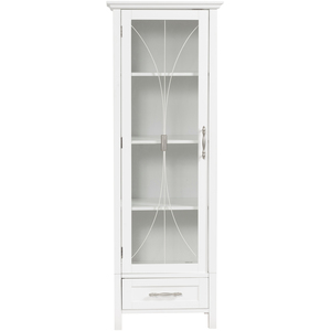 Teamson Home Wooden Bathroom Cabinet Standing Tall Storage White 7961 - White by Teamson Home