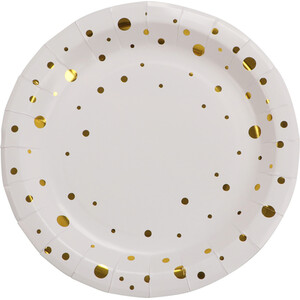 Pack of 8 Gold Foil Plates - Gold