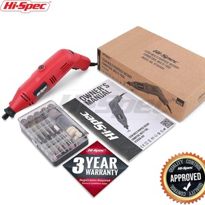 121 Piece Corded Power Rotary Tool Bits Set - Red / 26.3cm by Hi-Spec